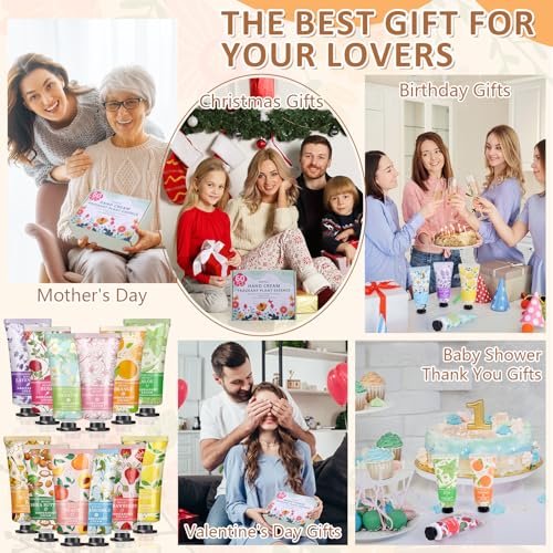 60 Pack Hand Cream Gifts Set For Women, Mini Hand Lotion Travel Size in Bulk for Dry Cracked Hands, Graduation Gifts, End of Year Teacher Appreciation Gifts, Thanksgiving Gifts, Party Favors
