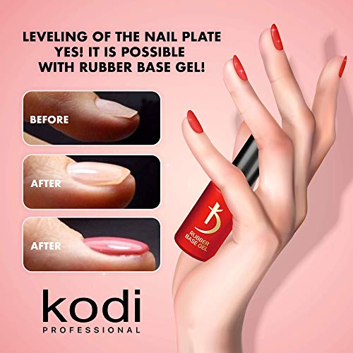 kodi professional Rubber Base Gel 15 ml (0.50 oz) | Gel LED/UV Nail Polish Coat Soak | Original Products| For Long Lasting Nails Layer| Easy To Use, Non-Toxic & Scentless (15ML)