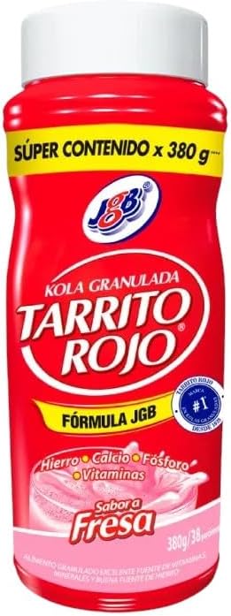 Kola Granulada - Tarrito Rojo de 380 gramos - Suplemento Multivitamínico Sabor Fresa - para mejorar el bienestar y la nutrición de tu Cuerpo - Despensa Colombiana