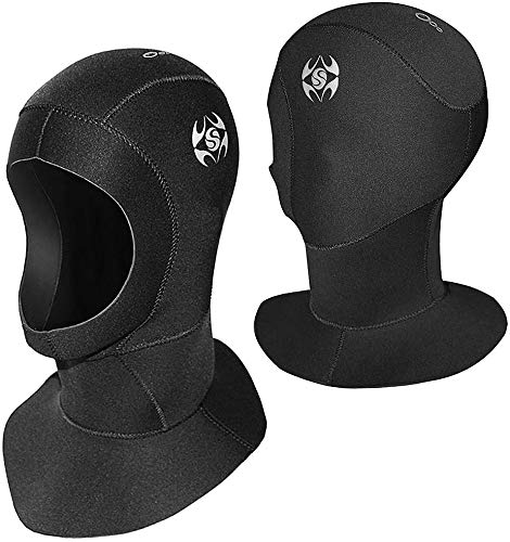 RZJZGZ Wetsuit Hood 3mm Snorkel Hat Thermal Neoprene Scuba Diving Hood Wetsuit Hat Cap with Flow Vent, Surfing Sailing Cap for Men Women (Large) …