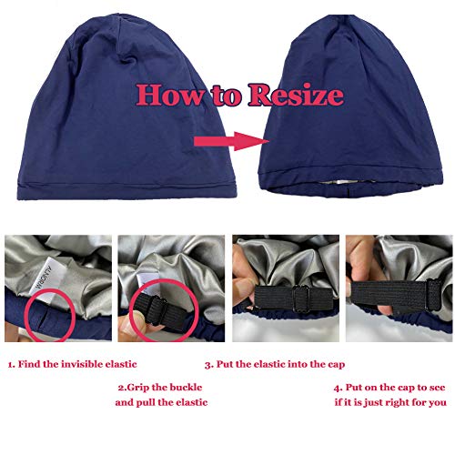 Alnorm Satin Cap for Curly Hair Sleeping Headwear for Women Long Hair
