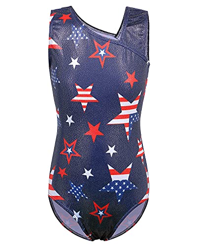 BAOHULU Gymnastics Leotards for Toddler Girls Shiny Dance Outfit Athletic Apparel B248_Stars_8A