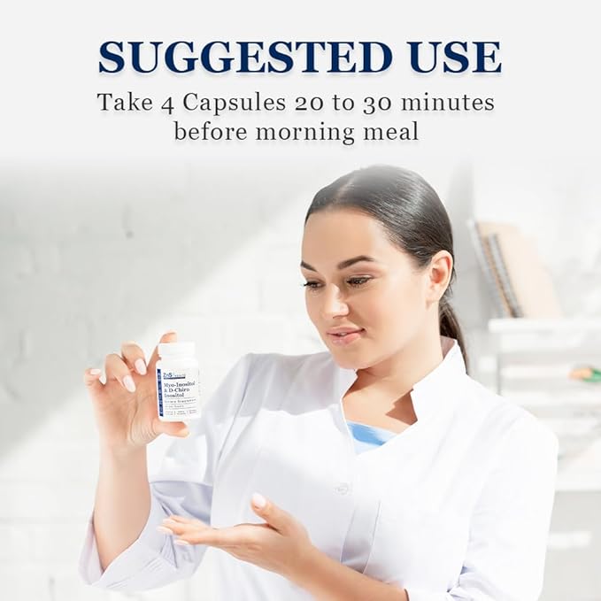 ZnS Myo-Inositol & D-Chiro Inositol Supplement | Hormonal Balance & Menstrual Cycle Support | 40:1 Ideal Ratio | Ovarian Health & Fertility Aid | 2050mg | 30-Day Vegan Capsules