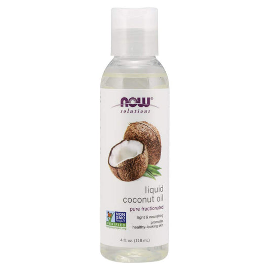 Now Solutions, Liquid Coconut Oil, Light And Nourishing, Promotes Healthy-Looking Skin And Hair, 4-Ounce