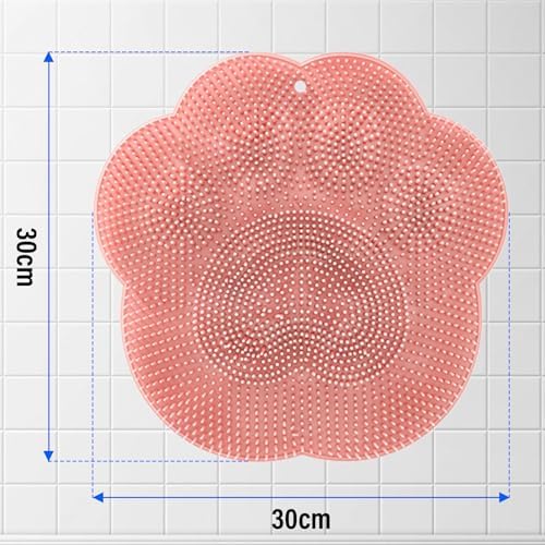 Shower Foot Scrubber Mat, Back Washer Exfoliating Bath Wash Pad, Wall Mounted Slip Suction Cups, Shower Foot Cleaner Dead Skin, Massager Cleaner Wash Brush for Use in Shower Men and Women (Grey)