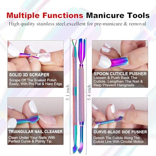 Gel Nail Polish Remover-1PC Professional Gel Remover Kit contains 2 Manicure Tools and 1 Nail File, No Need to Soak or Wrap, Easy & Quick to Remove Nail Polish at Home, Easy to Use