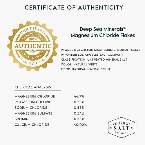 Deep Sea Minerals Magnesium Bath Flakes - 4.4 Lbs Jar, Zechstein Inside, Natural Bathing Alternative to Epsom Salt | Fast Absorbing Body & Foot Bath Soak for Relaxation & Muscle Relief