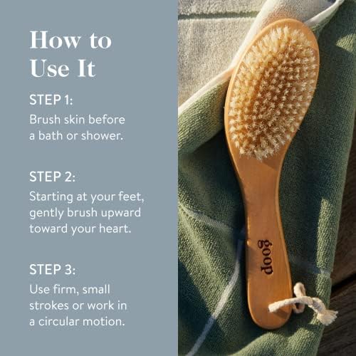 goop Beauty Dry Brush | Detoxifying Body Exfoliator | Wooden Handle with Natural Biodegradable Sisal Fibers | Sweeps Away Dead Skin | FSC Certified