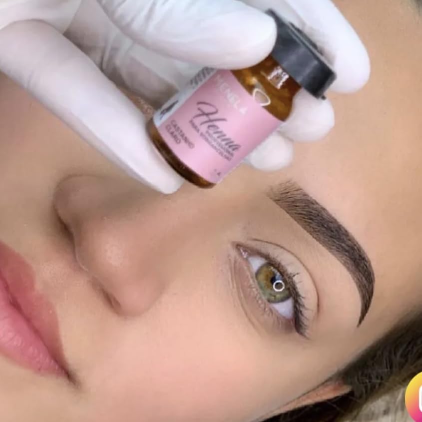 MENELA Eyebrow Henna Tint - Light Brown Brow Dye with Bamboo Extract for Fuller, Defined Brows - 2.5g Henna & 15ml Fixer - Easy-to-Use Eyebrow Tinting Kit