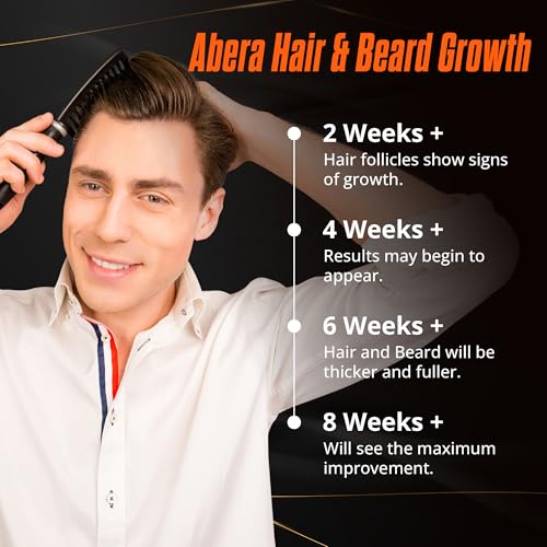 Abera Hair Growth Serum 1.69 fl oz for Hair Loss, Natural Hair Regrowth Treatment for Hair & Beard with Biotin & Castor Oil | Extra Strength & Bigger Size