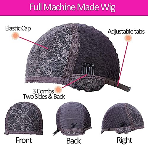 Long Straight Remy Hair Wigs Natural Black Heat Resistant Fiber Hair Full Machine Wig with Bangs Cosplay Party Wig For Fashion Women (24 Inch)