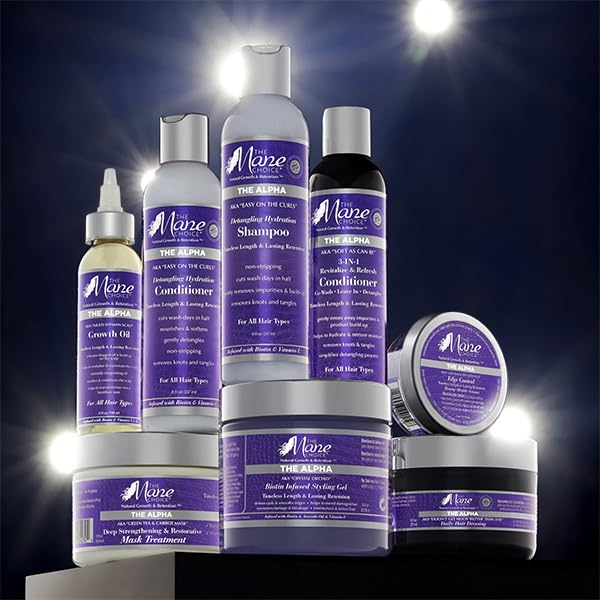 The Mane Choice The Alpha Crystal Orchid Biotin Infused Styling Gel, 16 Oz, Defines Curls & Smooths Edges, Hair Gel for Coily, Wavy & Curly Hair, Enriched with Biotin, Avocado Oil & Vitamin E