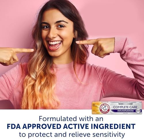 ARM & HAMMER Toothpaste Complete Care Whole Mouth Protection, 6 Pack, Fresh Mint, Anticavity Fluoride Toothpaste with Baking Soda, Whitening Enamel Strengthening Paste, Travel Size 0.9 Oz