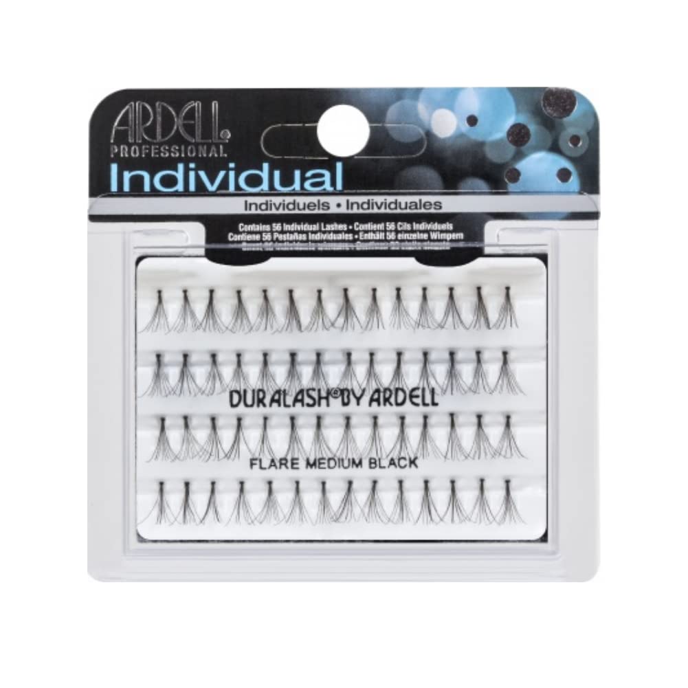 Ardell Professional Individual Duralash Flares, Medium Black 56 individual lashes (Pack of 4)
