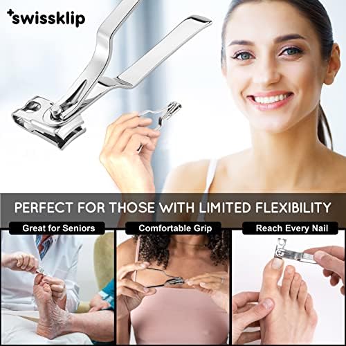 Swissklip Nail Clippers for Men & Women | Finger Nail Clippers for Adult with 360 Degree Rotating Head I Fingernail Clippers for Women I Surgical-Grade Stainless Steel Material