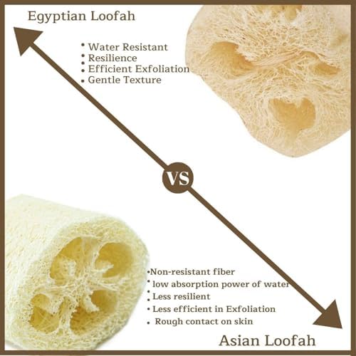 NileCart 22 in Egyptian Loofah - Natural exfoliating Body Scrubber Shower Loofah | Body Scrubber Exfoliator Natural Sponge - Luffa for Men and Women