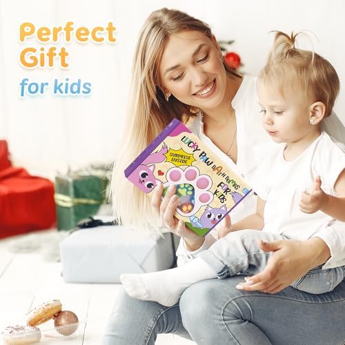 Bath Bombs for Kids With Surprise Inside, 40 Large Number Pack Paw Shape Gift Set, Natural Organic Bubble Bath Fizzy for Girls Boys With Bath Toys Inside
