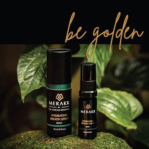 Merakk Dry Mouth Spray Hydrating Fresh Breath Spray (Mint) - Sugar-Free Breath Freshener | Bad Breath Spray W/Xylitol, Stevioside, Menthol - Dentist-Designed- 0.3 fl oz