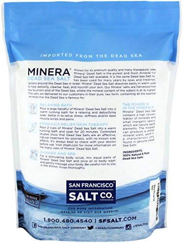 Minera Fine Grain Dead Sea Salt for Bath & Soaking – 19 lbs, Fast-Dissolving, 100% Pure & Natural, Unscented, Skin-Nourishing Bulk Sea Salt