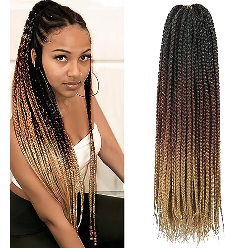 Crochet Box Braids Hair -14 Inch 7 Packs Pre-Looped Crochet Braids for Black Women With Braiding Hair Extensions-14 Inch 1B/30/27