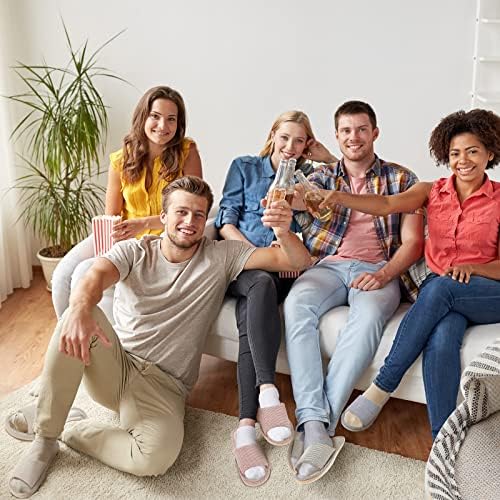 Mepase 8 Pairs Disposable House Slipper for Guests Open Toe Breathable Comfortable Spa Slippers for Indoor Home