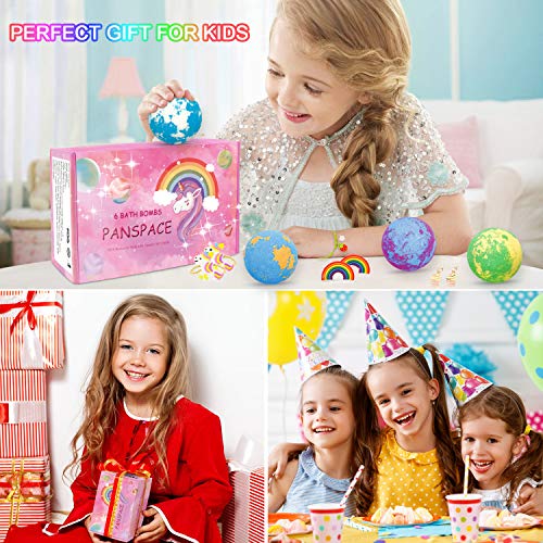 Unicorn Bath Bombs for Girls with Jewelry Inside, 6 Organic Bath Bombs Gift Set for Kids, Handmade Bubble Bath Bombs Spa Fizz Ball Kit with Surprise Toys for Kids Girls Birthday Christmas