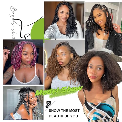 poetically 16 Inch Afro Kinkys Bulk Human Hair Afro Kinky-Curly Human Hair Bundles for Mini Twist 50g/Pack Natural Black 4C Dreadlock Extensions for Permanent Sister Locs/Mini Twists/Braids/Repair