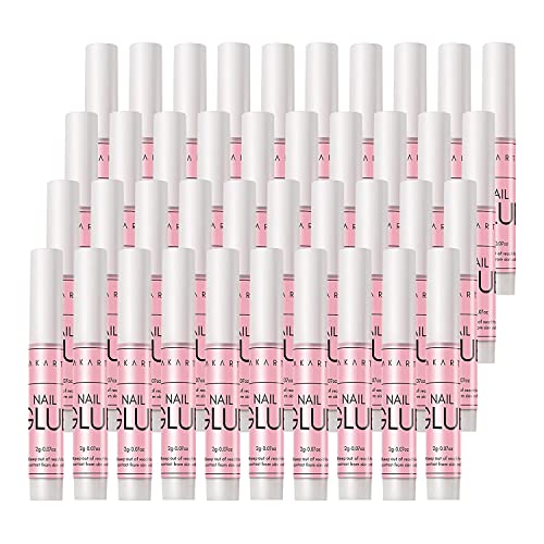 Makartt Super Strong Nail Glue for Acrylic Nails Press On Nails Professional Nail Adhesive Bond Nail Tips Glue for Stick On Nails Long Lasting Nail Glue for Fake Nails Broken Nails Repair 0.07oz 40Pcs