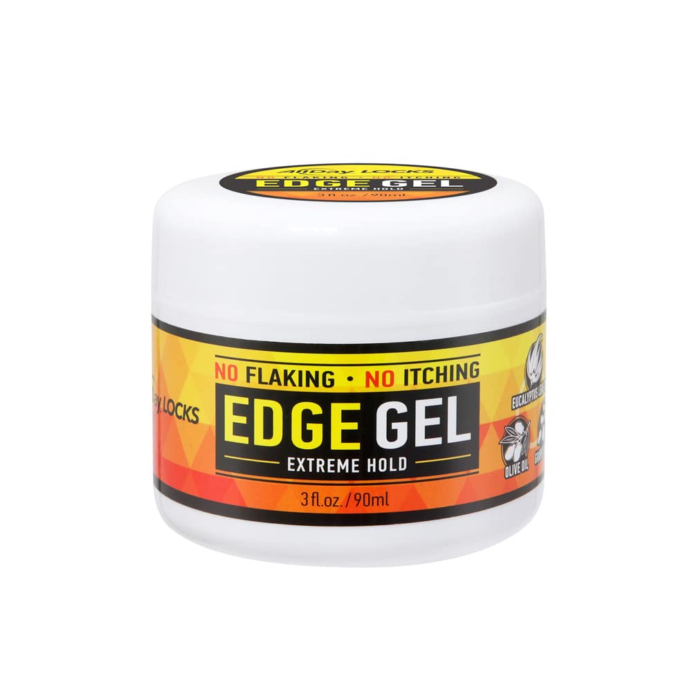 AllDay Locks Edge Gel | Extreme Hold Edge Control Gel | No Flaking, Itching, or Split Ends | Long Lasting Style for Braids, Locks, Twists, Cornrows | 3 oz