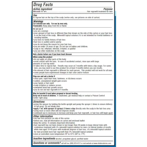 DS Labs Spectral.UHP 5% Minoxidil Hair Density Serum for Men - Extra Strength Topical Formula for Thicker-Looking Hair, Targets Thinning at the Crown Area, With Nanosome Technology, 60mL