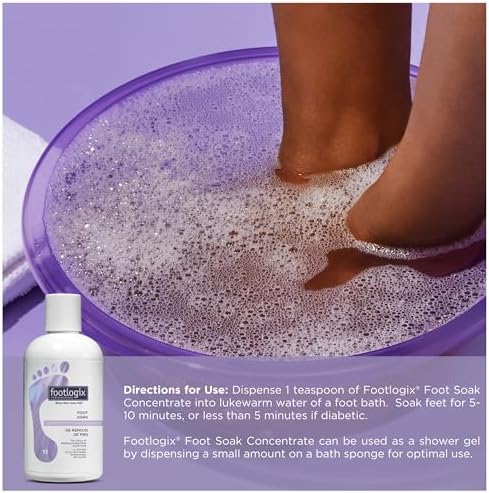 FOOTLOGIX Foot Soak Concentrate, 8.45 oz - Gentle Cleansing, Foot Bath Soak, Soften Dry Feet and Calluses