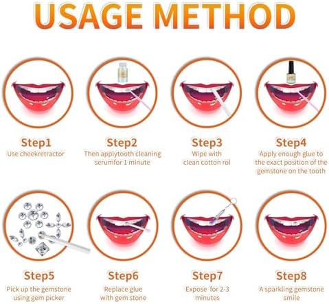 Fiorland Tooth Gems Kit for Teeth with Light, 2025 New Professional 140 Pcs DIY Gem Jewelry for Man Women Sparkling Crystals (D)