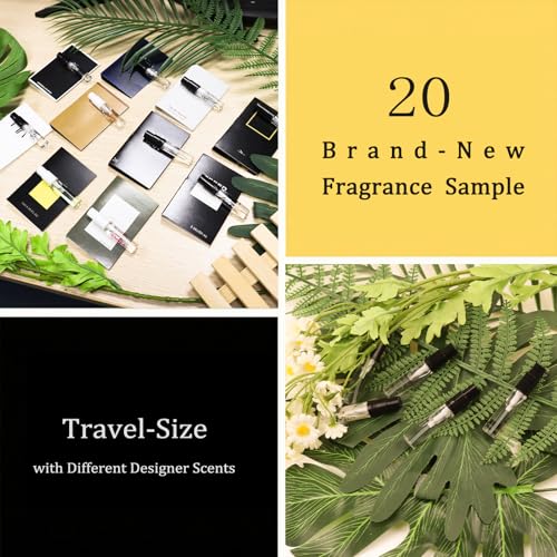 Men’s Cologne Designer Perfume Sampler Sets, High End Designer Fragrance Sample Vials for Men Travel Size (Pack of 20)