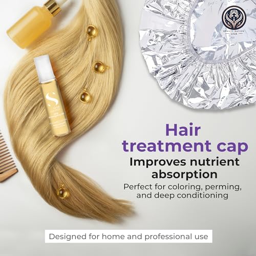 Alfaparf SOS Reconstruction reparative Emergengy oil, treatment for Damaged hair, Hair breakage, Strengthening 6 vials Bundle with Conditioning treatment cap by Beauty Nation