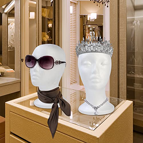 BALABALA 3 Pcs Foam Wig Head, Female Styrofoam Mannequin Hairpieces Stand Holder Cosmetics Model Head Wig Display for Style, Model, Display Hair, Hats, Hairpieces, Mask , Salon and Travel