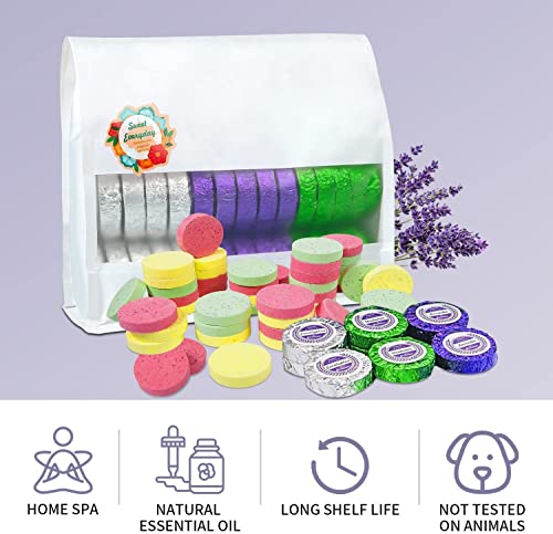 Shower Steamers Multi-Quantity Packed (45PCS) Women/Men Gift Set–Lavender, Verbena, Eucalyptus Aromatic Shower Bombs, Individually Wrapped Tablets for Mother's Day & Anniversaries