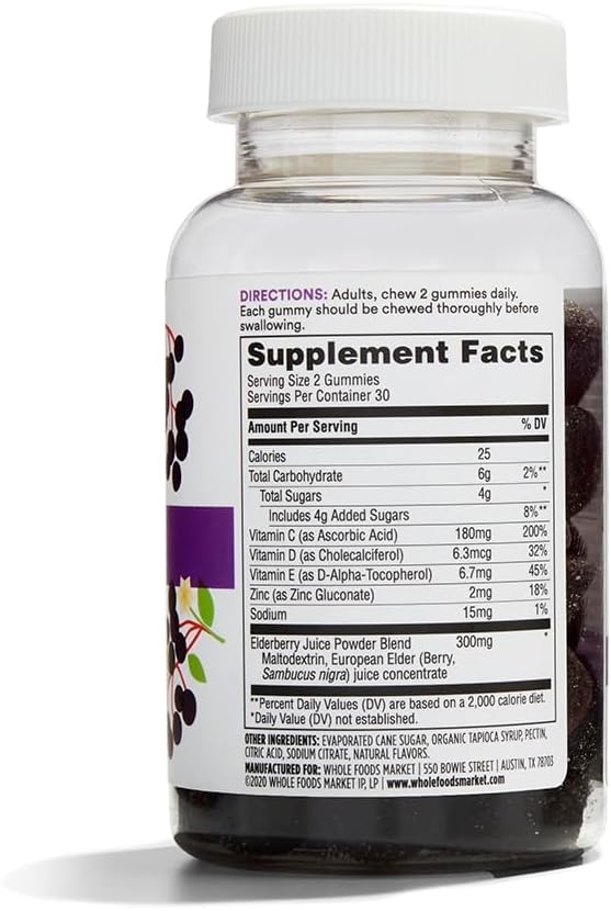 365 by Whole Foods Market, Elderberry Gummies, 60 Count