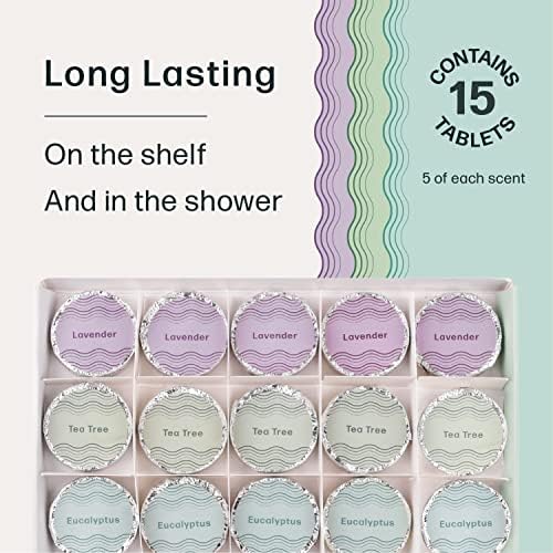 Shower Steamers - 15 Count Shower Bomb - Spa Aromatherapy Right in Your Home - Relax and Unwind - Variety Pack (Lavender, Eucalyptus & Tea Tree)