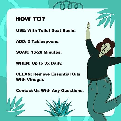 Sitz Bath for Hemorrhoids Soothing 20-in-1 Salts Mix + E Oils, 15 Soaks Concentrate for Toilet Seat Basin – Comfort Relief, Made in USA with Premium Natural Ingredients Including Aloe & Epsom Salts