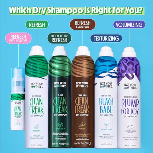 Not Your Mother's Clean Freak Unscented Dry Shampoo Powder (2-Pack) - 1 oz - Dry Shampoo Absorbs Excess Hair Oil - Essentials for All Hair Types