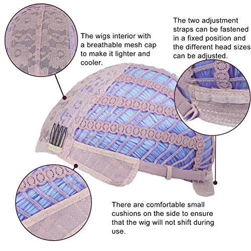 Light blue Short Bob Wigs with Bangs for Women Loose Wavy Hair Shoulder Length Wigs Synthetic Colorful Wigs for Cosplay Daily PartyUse(Light blue,12inch)