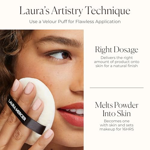 Laura Mercier Ultra-Blur Talc-Free Waterproof Translucent Pressed Setting Powder, 16HR Weightless Wear and Shine Control, Hyaluronic Acid Infused for 24HR Hydration, Natural Finish, Includes Puff