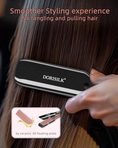 DORISILK 500 Degree High Temp Professional Hair Straightenr οΌ Ceramic Wide Flat Iron οΌ2 in 1 Hair Straightener and CurlerοΌPlasma Flat Iron Get Frizz-Free and Shiny 500FW1