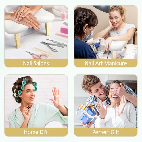 Nail Arm Rest, Arm Rest for Nails Tech, PU Leather Nail Tech Arm Rest, U-Shaped Hand Rest for Nails Tech, Foldable Manicure Hand Rests for Foot Hand Rest, White