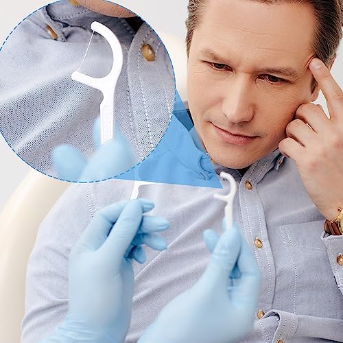 Dandat 2000 pcs Dental Floss Picks Bulk High Toughness Clean Tooth Picks Flossers Dental Floss Flossers for Teeth Cleaning Family Travel Tight Space Cleaning Plaque Remover(White)