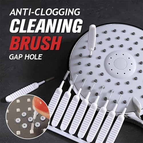 Gap Hole Anti-Clogging Cleaning Brush, 2025 Upgrade Shower Head Brush Shower Head Cleaning Brush Shower Head Cleaner Tool Multifunctional Shower Head Cleaning Brushes for Household Bathroom (10Pack)