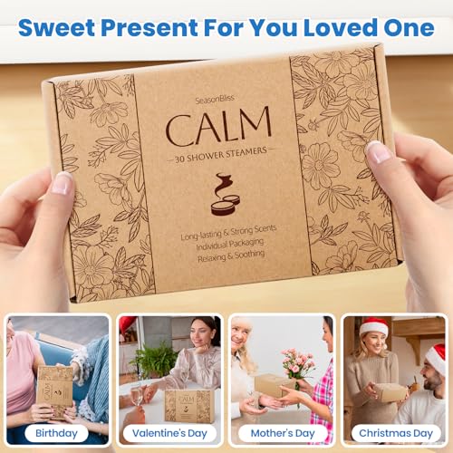 Shower Steamers 30 PCS with Individually Wrapped, Shower Bombs for Women with 6 Rich Scents, Rose Peppermint Citrus Eucalyptus Ocean Lavender, Christmas Birthday Mother's Day Present for Mom Wife Men