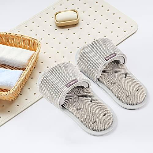 Shower Foot Scrubber,Soft Silicone Bristles with Non-Slip Suction Cups - Cleans,Smooths,Exfoliates & Massages Your Feet Without Bending,Improve Circulation & Soothes Tired Feet (1PCS Gray)