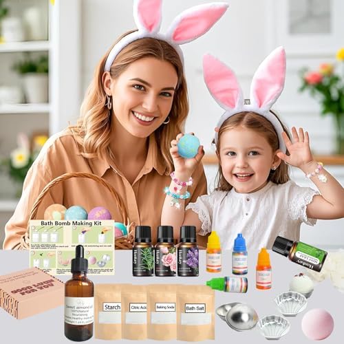 Bath Bomb Making Kit- Make Your Own Spa Set, Shower Craft Kits with Bath Bomb Molds, Soap Making Kits, Beginner Bath Bomb Kit DIY Bath Bombs Kit for Making Supplies Gifts for Girls Women