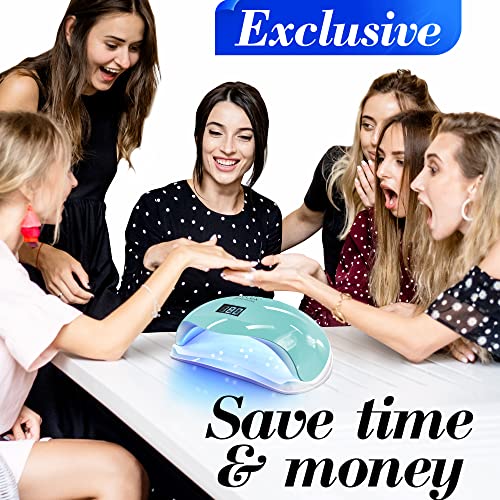 Tiffany UV LED Nail Lamp - 180W Professional Gel Polish Light with 57 Bulbs, 16 Files & Buffers